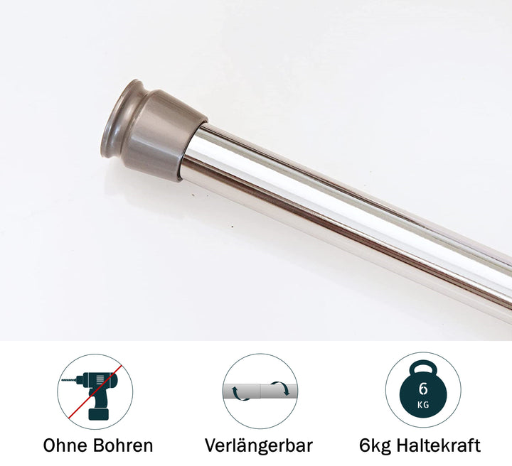 Premium Türvorhang mit silberner Teleskopstange, 1-Minuten-Montage ohne Bohren, Sicht,- Lärmschutz und Thermische Isolation, Perfekte Passform & Eleganz trifft auf Funktionalität