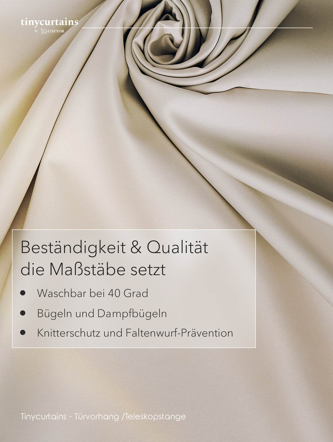 Premium Türvorhang mit silberner Teleskopstange, 1-Minuten-Montage ohne Bohren, Sicht,- Lärmschutz und Thermische Isolation, Perfekte Passform & Eleganz trifft auf Funktionalität
