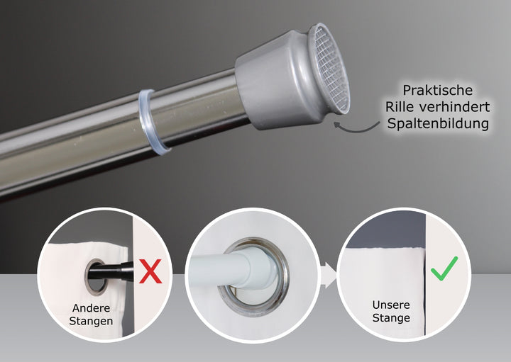 Premium Türvorhang mit silberner Teleskopstange, 1-Minuten-Montage ohne Bohren, Sicht,- Lärmschutz und Thermische Isolation, Perfekte Passform & Eleganz trifft auf Funktionalität