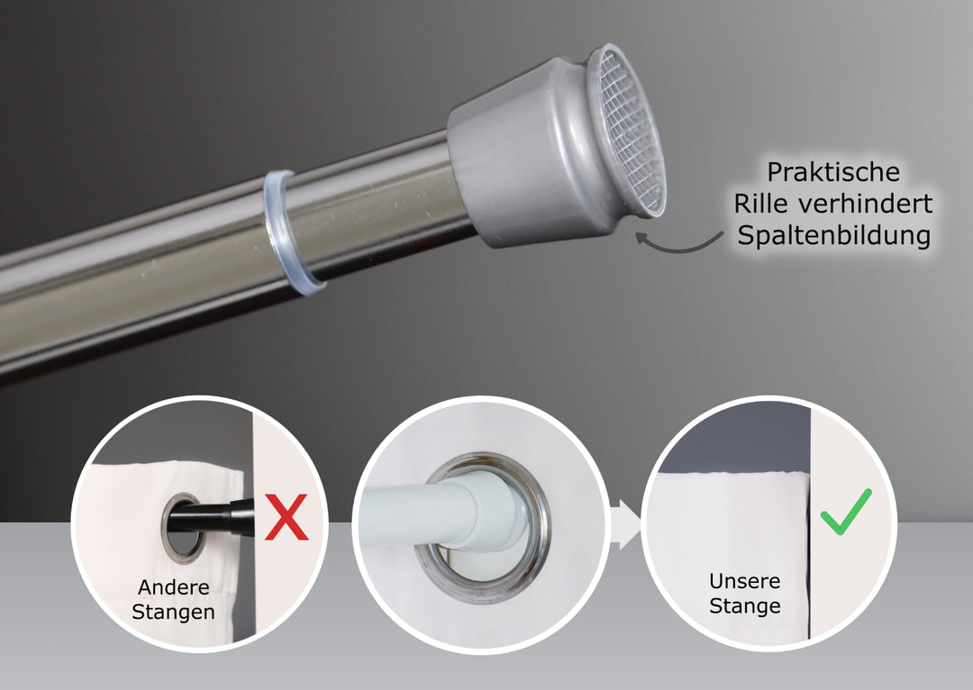 Premium Türvorhang mit silberner Teleskopstange, 1-Minuten-Montage ohne Bohren, Sicht,- Lärmschutz und Thermische Isolation, Perfekte Passform & Eleganz trifft auf Funktionalität