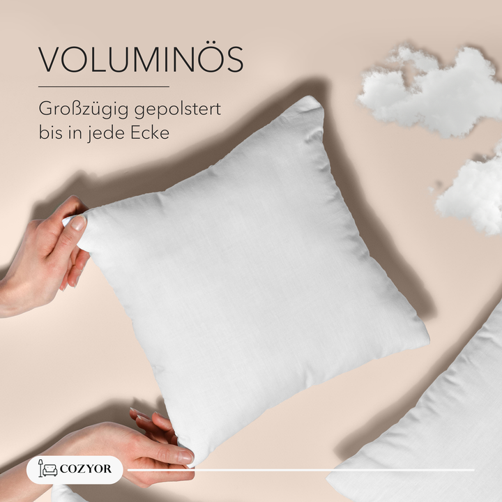Dekokissen Sofakissen prall gefüllt, 100% Polyester weich & allergikerfreundlich , Füllkissen, Kuschelkissen