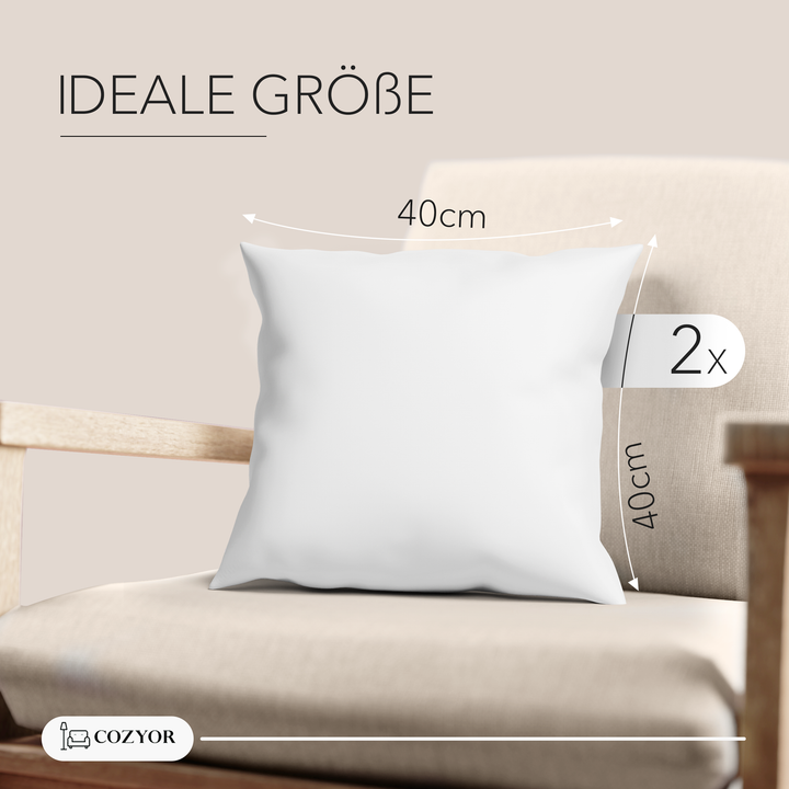 Dekokissen Sofakissen prall gefüllt, 100% Polyester weich & allergikerfreundlich , Füllkissen, Kuschelkissen