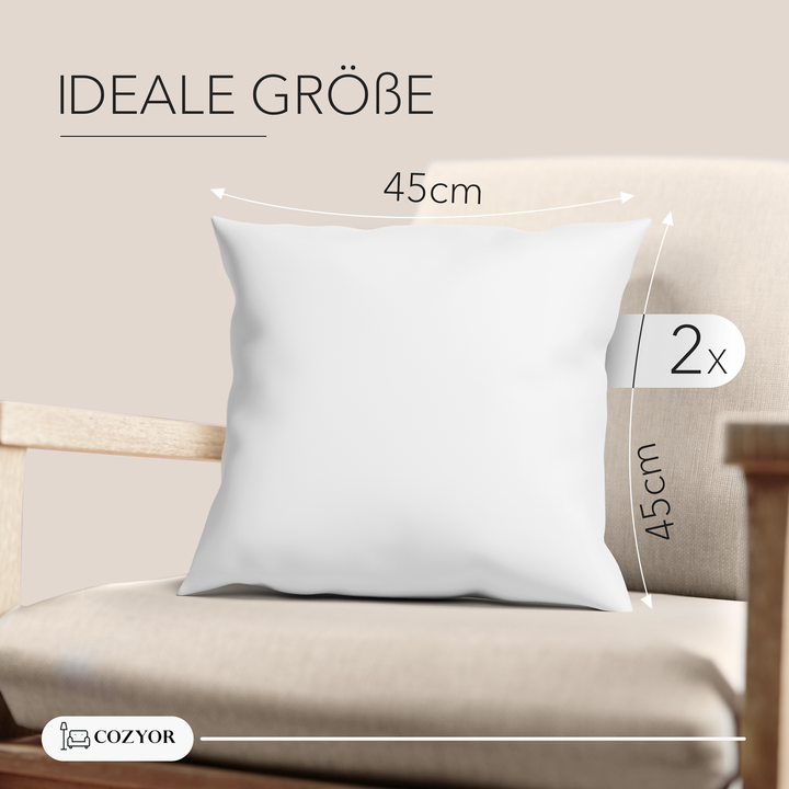 Dekokissen Sofakissen prall gefüllt, 100% Polyester weich & allergikerfreundlich , Füllkissen, Kuschelkissen