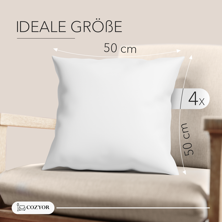 Dekokissen Sofakissen prall gefüllt, 100% Polyester weich & allergikerfreundlich , Füllkissen, Kuschelkissen