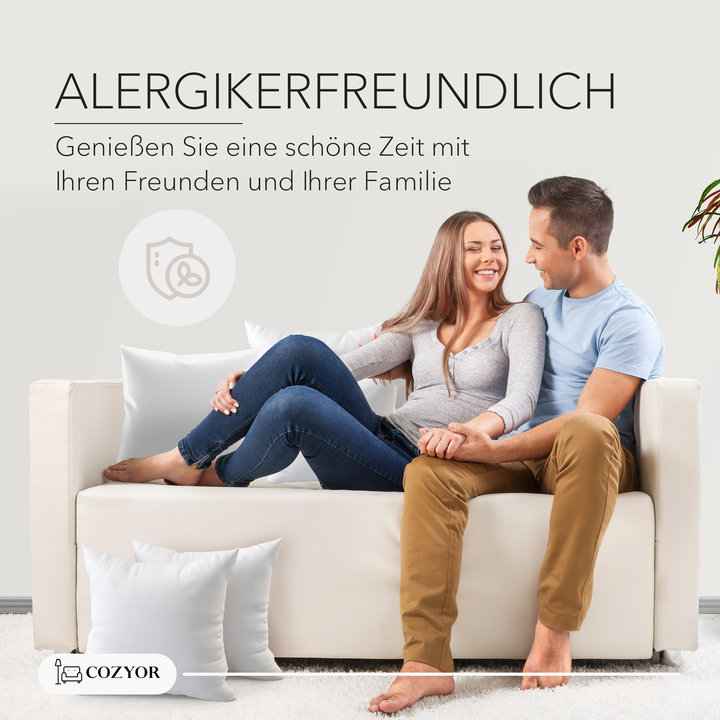 Dekokissen Sofakissen prall gefüllt, 100% Polyester weich & allergikerfreundlich , Füllkissen, Kuschelkissen