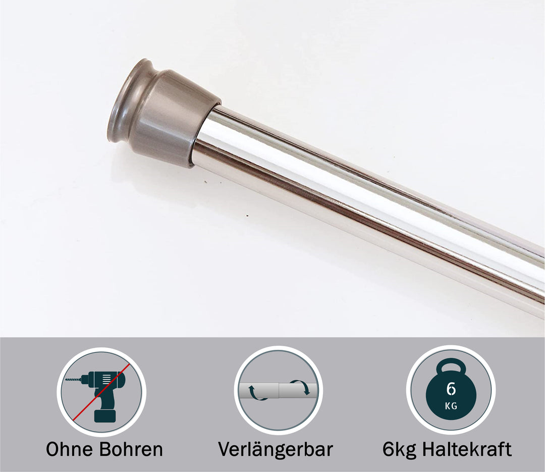 Premium Türvorhang mit silberner Teleskopstange, 1-Minuten-Montage ohne Bohren, Sicht,- Lärmschutz und Thermische Isolation, Perfekte Passform & Eleganz trifft auf Funktionalität
